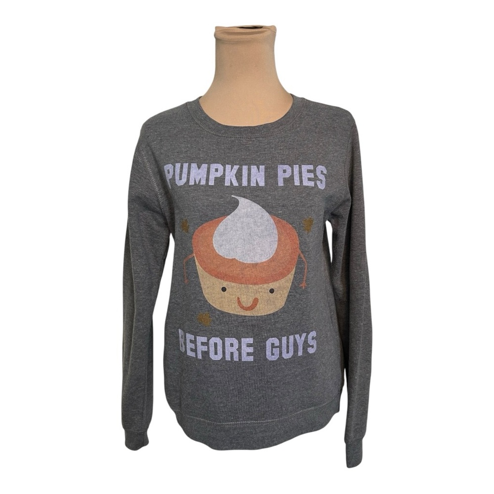 Batch1 Thanksgiving “Pumpkin Pies Before Guys” Sweatshirt - Size S, Gray